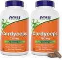 TERAZ Potraviny Cordyceps 750mg 200 Veg Caps - Organické Cordycep Sinensis Mycelium Mushroom v non-Organic Kapsule - Vegan, Non-GMO