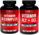 Divine Bounty Super B komplex vitamíny a vitamín K2 s D3 Bundle