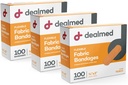 Deald Fabric Flexible Lepiace pásy 100 Gróf (3 balenia) Pásky s non-Stick Pad, Latex Free, Wound Care for First Aid Kit, 3" x 3/4"