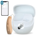 RIC Single Hearing Aid for Seniors ,CUSTOM FIT Digital Over-The-Counter Dobíjateľný Tinnitus Masking Premium Heach Aid Solution for Adults,Narly Nevidible Bluetooth Call Enabled,Auto-On, 1pc Left Side