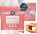 Trident Seafoods Pure Catch Wild Aljašský rybí olej pre ženy + vitamín D3 - Omega-3 Lososový rybí olej doplnok - EPA a DHA - 60 Gróf Daily Citrus Soft Gel - Spoločná podpora, koža, a zdravie srdca