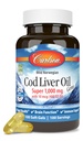Carlson - Cod Liver Oil, Super 1000 mg + Vitamíny A a D3, Wild Norwegian, Udržateľne Zdroj, 100 Softgels