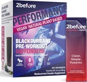 2fore All Natural Vegan Pre Cvičenie, s 120 mg kofeínu I Čistá energia, vytrvalosť, zotavenie Aj Pre Cvičenie Ženy a muži I 20 x Jednotlivé pakety som Informoval Sports Certified I Blackcurrant