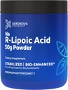 Geronova Research Bio-Enhanced Na R-Lipoic Acid Powder, 50g - 4 mesiace Zásoba - Stabilizovaný R Alpha Lipoic Acid Powder for Flexible Dávkovanie - Jednoduché miešanie a zvýšená absorpcia Nerve Suplement