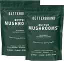 Betterbrand BetterMushrooms Nootropic Gummies - podporuje lepšie zdravie Gut, kognitívne funkcie, duševná jasnosť s 10 Funkčné huby - 60 Gumies - Malinová príchuť - Balenie 2