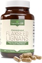 Lignány pre život Ľanové semená Lignány pre psy a ľudí + SDG - Omega 3 mastné kyseliny, antioxidanty s vysokým obsahom vlákniny - Zlepšiť lesklý kabát, Digestívne a srdcové zdravie pre psy, 15 mg, 180 kapsule ľanového semena, 1 balenie
