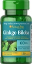 Puritáni Pride Ginkgo Biloba Štandardizovaný extrakt 60 mg tablety, 120 Počet