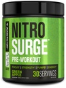 Jacked Factory NITROSURGE Pre Cvičenie Supplement - nekonečná energia, okamžitá sila Zisky, jasné zameranie, intenzívne čerpadlá - NO Booster & Výkonný preworkout Energy Powder - 30 Servings, Green Apple