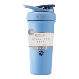 BlenderBottle Sport Sleek Izolovaná nerezová oceľ fľaša Shaker s drôtom Whisk, 25-Ounce, Dusty Blue 