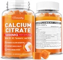Vápnik 1200 mg s vitamínom D3 doplnok Gumičky pre dospelých: Ultimate Absorbtion Calcium Citrate with Vitamin D3 K2, Turmeric Extract, MSM for Women Men