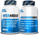Elution Pánske Multivitamínový a hubový komplex Doplnky Nutrition Daily Multivitamín s esenciálnymi minerálmi a Phytonutrient Complex Plus Nootropic Lions Mane Mushroom Supplement Kapsule