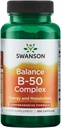 Swanson B-50 Complex - Vitamín Supplement Podpora energie a metabolizmu - Môže podporovať zdravie srdca, pamäte a podpory - (100 kapsúl)