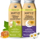 Matys Organic Kids Cough Sirup Muscus & Nighttime Value Pack pre deti 1 rok + hore, upokojujúce All-in-One Kašeľ a hlienu Relief w/Zinc & Organic Ivy Leaf, Melatonin & Dye Free, 2 balenie, 6 Fl Oz Každý
