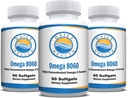 Omega 8060 2400mg Omega 3 Rybí olej Joint Health Supplement 60 softgel - 3 Mesiac Zásobovanie - 3pk