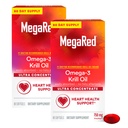 MegaRed Ultra koncentrát 750mg Omega-3 Krill Oil Mastné kyseliny Supplement with EPA/DHA, Antioxidant Astaxant, Žiadny rybí olej dochuť podporuje zdravie srdca, 80 gróf Softgels (2 balenie)
