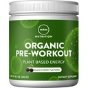 MRM Nutrition Organic Pre-Workout Powder - Ženy a muži, 150 mg Natural Caffeine & Adaptogens, Pure Energy, Focus & Blood Flow, Vegan, Certified Organic, Non-GMO - 20 Servings, Black Cherry Flavor