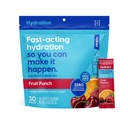 HYDRANT - hydratačný prášok, ovocná Punch chuť, 30 Jednotlivé Instant Electrolyte rehydratačné balíčky - Nízkocukrový nápoj Mix pre každodenné použitie, cestovanie a cvičenie