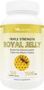 ML Naturals Royal Jelly 1500mg 120 Rastlinné kapsuly, ekvivalent 6% (27mg) 10- HDA. Freeze-Dried, Gluten bez, NSF-Certifikované a cGMP-Compliant