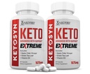 (2 balenia) Ketosyn Keto ACV Extreme Pills 1675 MG Keto Support Blend Capsule Alternative to Keto ACV Formulované s Apple Cider Ocogar Extra panenský olivový olej prášok Zelený čaj Leaf 120 Kapsule