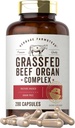 Carlyle Grass Fed Hovädzie mäso Organ Complex 200 Kapsule Zdvihol, Grain Free Supplement 