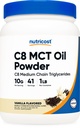 Nutricost C8 MCT Powder 1LB (16oz) Vanilla Flavor - 95% C8 MCT Powder Oil, Best for Keto Diets, Non-GMO, Gluten Free