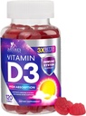 Vitamín D3 Gummy 5000 IU (125 μg) - Dietetické vitamíny D doplnok pre ženy a mužov - kosti, zuby, svalové a imunitné zdravie podpora, vysoká potencia VIT D3 príroda non-GMO a lepidlo zadarmo - 120 Gumies