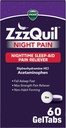 ZzzQuil Nočná bolesť GelTabs, Nočná úľava od bolesti, Tablety s pomocou spánku, Difenhydramín HCl a acetaminofén, č.1 Spánková pomoc Značka, Max Strength Pain Reliever, 60 GelTabs