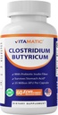 Vitamatic Clostridium butyricum 25 Million - Gut Health - 60 DR Kapsule (Vypustené) - Vyrobené s prebiotickou Inulin Fiber