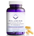Relumins Glutatión Supplement - 1650mg Redukované Glutatiónové komplexy s kyselinou Alpha Lipoiovou, Rose HIPS, Riboflavín, & Vitamín E, vyrobené v USA - 90 Veggie Kapsule x 1 fľaša - Propriety Blend