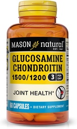 MASON NATURAL Glukozamín Chondroitín 1500/1200 s vitamínom C, podporuje spoločné zdravie pre normálnu flexibilitu a mobilitu*, 60 kapsúl