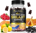 Shilajit Gummies, Pure Himalayan Shilajit Gummies with 100% Shilajit, Shilajit Organic Gummies Bohaté na kyselinu fulvovú 85+ Trace Minerals Vhodné pre mužov a ženy, non-GMO - 60 Gummy