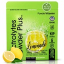 Powder Electrolytes Plus (50 porcií), 0 kalórií Keto, 0 cukru, bez maltodextrínu, 1000 mg draslíka, 120 mg vápnika, 120 mg horčíka, hydratačný prášok (50 porcií, citróna)