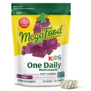 Megafood Kids One Daily Multivitamínové mäkké žuvačky - Deti Vitamíny s vitamínom B, vitamínom C, vitamínom D a vitamínom E - vek 4+, vegetarián, vyrobené bez 9 potravinárskych alergií - hroznová chuť - 30 Žuvačky