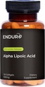 Endur Alpha Lipoic Acid, Antioxidant Defense & Cellular Energy Support, Okamžité uvoľnenie, Vegan, Gluten Free, 300mg (150 Softgels)