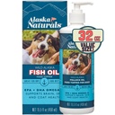 Aljaška Naturals Wild Aljašský rybí olej Supplement for Dogs Skin and Coat with EPA DHA Omega 3 Mastné kyseliny Udržateľné Tekuté potraviny Topper 32 oz. Čerpadlo