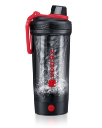 VOLTRX fľaša Shaker, Gallium USB C dobíjateľný elektrický proteín Shake Mixer, Shaker poháre pre proteíny Shake a náhrada jedla Shakes, BPA zadarmo, vyrobený s Tritan, 24oz, červená