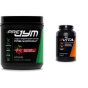JYM Supplement Science PRE JYM 30 Servíry - Čierna Cherry & Vita JYM Šport Multivitamínové a minerálne podporu, Vitamín A, C, B6, B12, E, K, Boron, Biotin, Draslík 60 tabliet
