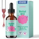 JoySpring Burst B12 kvapky - vitamín B komplex pre deti (2 fl oz) B2, B6, B5 + metylkobalamín B12 Detské doplnky na podporu zdravého rastu a vývoja, Vegan B12, vek 2-16+ 