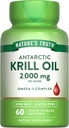 Nature's Truth Antarctic Krill Oil 2000mg Softgels | 60 Count | Omega-3 with EPA & DHA | Non-GMO & Gluten Free Supplement