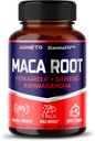 Maca Root Supplement - Advanced 12-in-1 Formula s Ashwagandha, senovka, Panax ženšen pre rast svalov, vytrvalosť a výkon - Vyrobené v USA (90 Počet (Pack 1))