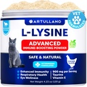L-lyzín pre mačky - Lyzínový prášok doplnok - 900 mg/serving - Imunitná podpora pre mačky a mačky Kittens - Kýchanie, Runny nos, Dlažba, Vodnaté oči, Chladné, Očné funkcie, Respiračné zdravie - s taurín