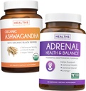 Bundle of Adrenal Support & Organic Ashwagandha - Ashwa-Adrenal Harmony - Adrenal Support & Cortisol Manager (Non-GMO) & Organic Ashwagandha Root Powder 1350mg Serve (120 tabliet)