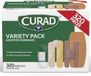CURAD rozmanité obväzy hromadne odrodové balenia 320 Počet 5 štýly vrátane vodeodolné, lesklé, plastové, ťažké clo a Flex-Fabric prvá pomoc Kit základné chráni Scrapes, rezy a popáleniny