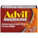 Advil Migréna Bolesť hlavy Relief, Ibuprofen Kapsule s Ibuprofen 200 mg od Migréna Relief, Nauzea Relief and Light Citlivosť Relief - 20 Liquid Plnené kapsuly