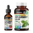 BIO KRAUTER Cayenne Pepper Tinture 2 Fl. Oz. & Spearmint 100 kapsúl