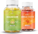 BeLive Magnézium Glycinate & Omega 3-6-7-9 Bundle pre relaxáciu, spánok, mozog, srdce a inmune Systém podpory