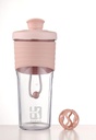 2. generácie Shaker fľaša pre bielkoviny s mixovacím guľom - ideálny pre cvičenie a vonkajšie použitie, 24-Ounces Srvátkový proteín Shaker s jasným meraním (Pink)