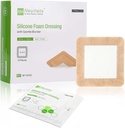 NeuHeils Silikónová adhezívna pena oblečená jemným okrajom 4'x4' pre Bed Sore Leg Ulcer 10 Pack, vysoká absorbencia vodeodolná silikónová rana
