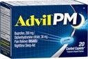 Advil PM (20 gróf) Bolesť Reliever/Nighttime Sleep Aid Coated Caplet, 200mg Ibuprofen, 38mg Difenhydramín