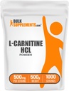BulkSupplementments.com L-karnitín HCl prášok - karnitín doplnok, karnitín prášok, L-karnitín 500mg - Neochutené & Gluten Free, 500mg per Serving, 500g (1,1 lbs) (Pack of 1)